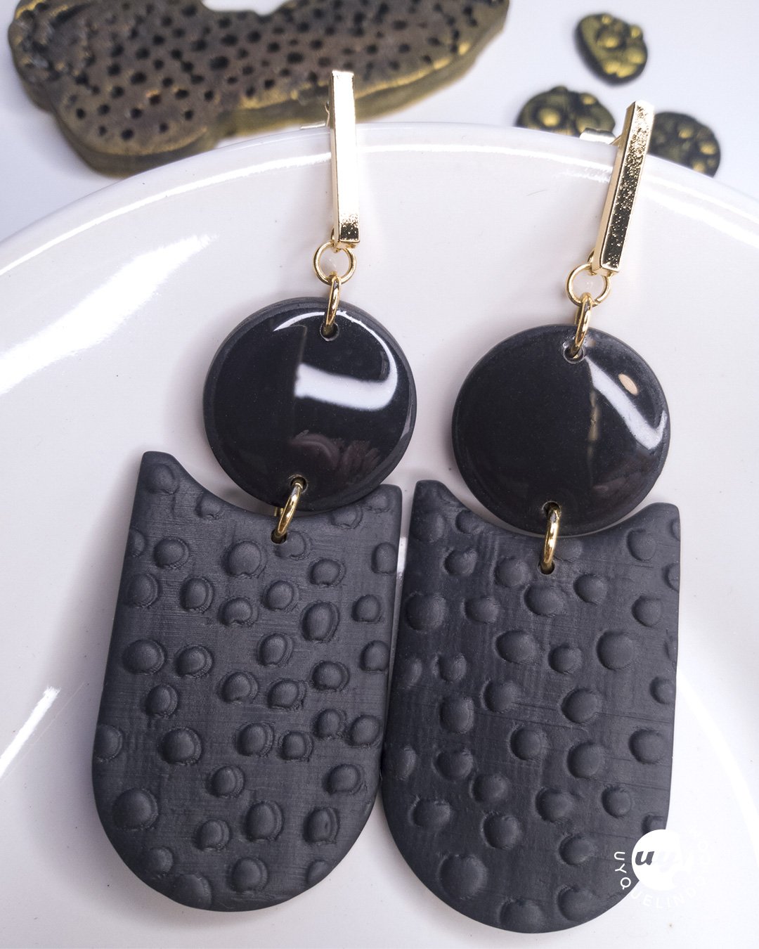 Pendientes Gatsby negros largos