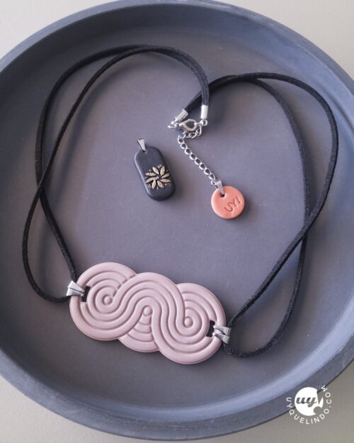 Choker Tres Círculos negro y plata