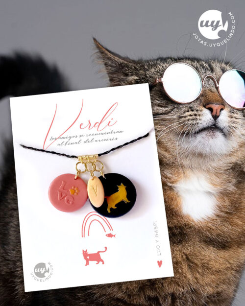 Collar pet lover con dije de gato