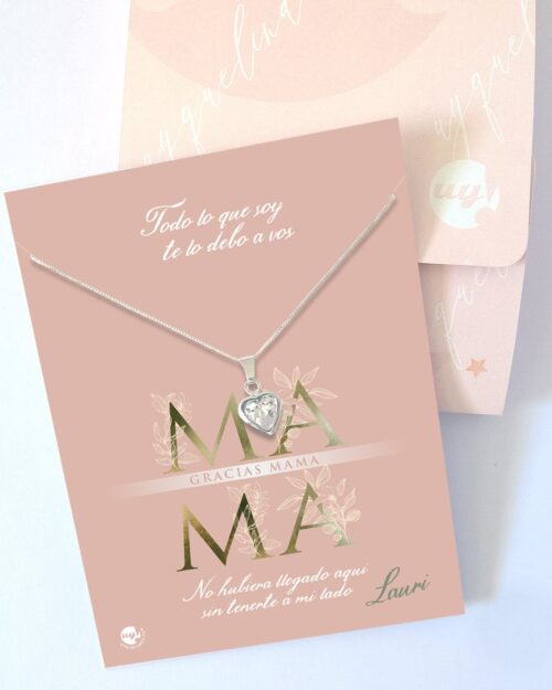 Collar con mensaje de agradecimiento para mamá